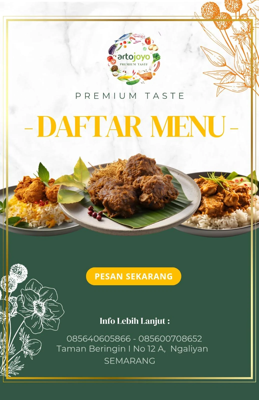 Cover daftar menu Artojoyo